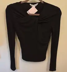 Walter Baker Black Asymmetrical Fitted Top
