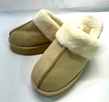 Altar’G State‎ by Matisse Cozy Tan Shearling Slippers 10M Preowned
