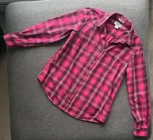 Ariat // Pink Plaid Button Down Shirt