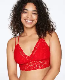 Red Lace Strappy Back Bralette