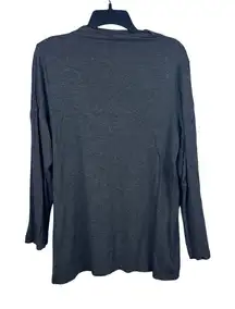 Leo &‎ Nicole Grey Women's Mock Neck Long Sleeve layering Blouse Size Large