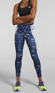 The North Face Trailwear QTM High-Rise 7/8 Tights in SUMMIT NAVY NATURE, M, NWT