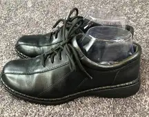 Dr Scholls Casual Oxfords Shoes Women's 8W Black Leather Bicycle Toe Gel Pack