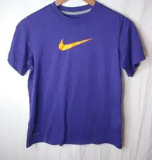 Nike Dri Fit M Purple Highlighter Orange Top