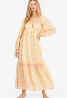 NEW Endless Sunset Floral Boho Milkmaid Puff Sleeve Maxi Dress