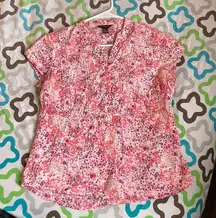 Little House On The Prairie 3/4th Button Down Cottage Floral Shirt Women Size Sm