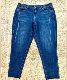 LANE BRYANT boyfriend cropped jeans size 18 stretchy