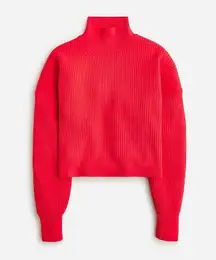 J. Crew Ribbed turtleneck sweater in stretch yarn bright red size medium