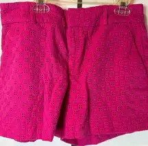 Banana Republic fuschia eyelet shorts. Size‎ 2. EUC.