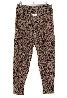 NEW Nordstrom Leopard Print Pajama Pants Jogger Style Elastic Waist SMALL