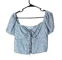 Active USA Flower Print Crop Top Size Medium