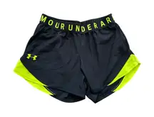 Under Armour‎ Running Shorts Womens XS Black Neon Yellow Athletic Gym