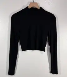 Aeropostale Seriously Soft Ribbed Mock Neck Long Sleeve Crop Top Large Lot of(2)