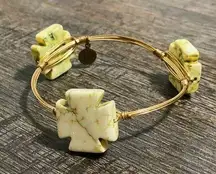 Bourbon & Bowties Green Stone Bangle Bracelet