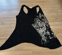 Romeo and Juliet Couture Black Flowy Tank Top Size Large
