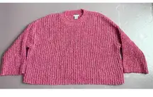 Sincerely Jules‎ Women's Pink Open Stitch Sweater Size L Trendy & Fashionable