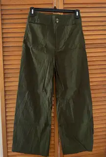 Maeve By Anthropologie The Colette Green Wide Leg Linen Pants Sz 25