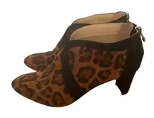 Life Stride  Leopard Print Women's Glamour Ankle Boots SZ 6.5 M
