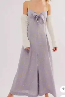 NWT Free People Intimately Womens Romper Coming Home Blue Floral Size XS