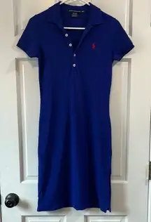 Polo by Ralph Lauren Cobalt Blue Shirt Mini Dress - Size XS