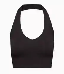 Babaton Aritzia Ribbed Black Halter Neck Top
