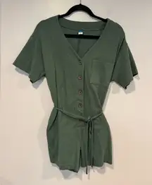 Old Navy Olive Button-Down Romper