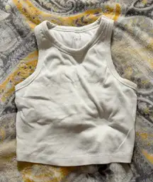 Aerie white ribbed cropped tank size XS