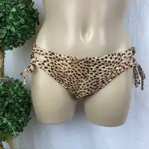 Victoria's Secret  Brown & Tan Animal Cheetah Print Side Tie Bikini Swim Bottom M