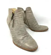 Paul Green Ankle Booties Women's Size UK 6 US 8.5 Metallic Taupe Gray Boots