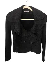 Y2K  Sweater Gary Size S Dramatic Collar Fairy Grunge Whimsigoth Wool Italy