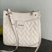 Steve Madden Ivory Quilted crossbody leather Bag triple entry