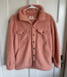 Marine Layer pink Eden Sherpa Overshirt jacket size small