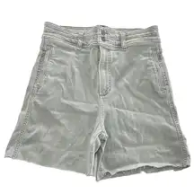 Joes Jeans Shorts Womens 28 Grey Green Raw‎ Hem Denim High Rise Cotton