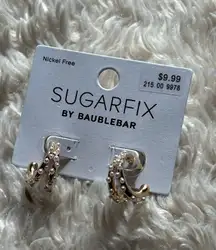 Baublebar Sugarfix Earrings Gold Pearl Double Hoop Studs