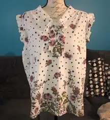 NWT Zenobia Polka Dot Blouse, 2XL