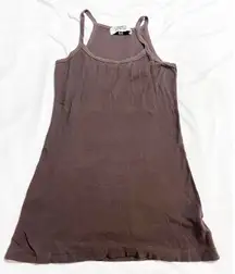 Crown‎ Jewel Womens Chocolate Brown Cotton Modal Slub Tank Casual Basic Size M