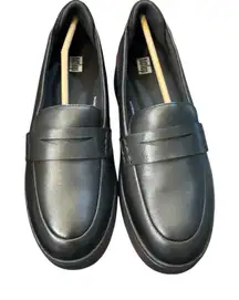 FitFlop Womens F-Mode Flatform Penny Loafers US Size 8.5 Black‎ Leather NIB