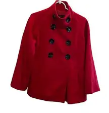 ZARA  wool red pea coat size small casual business