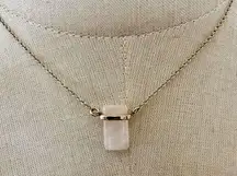 SU CH rose quartz dainty pendant necklace