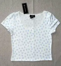 Just Polly | NWT Cropped Teddy Bear Tee | Large