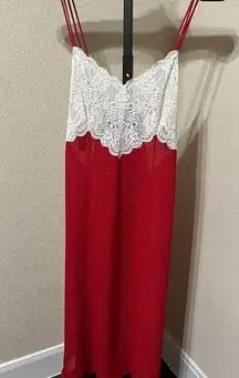 Lane Bryant Intimates red/white polka dot Vintage nightgown sz 18/20