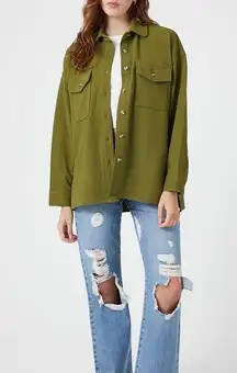 Hyfve Oversized Olive Green Button-Up Shirt