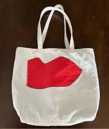 Alice + Olivia White Lip Graphic Tote