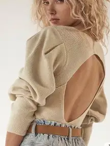 Free people saffron open back sweater