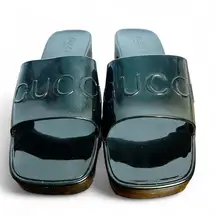 Gucci  - Women’s 60mm Slide Sandal Black Rubber - Sz. 40 / 9.5