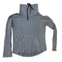 Vince Camuto Cowl Neck‎ Top Women's Size Large Ribbed Gray Long Sleeves Casual