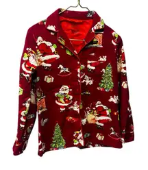 Nick & Nora Vintage Christmas Print Flannel Top XS