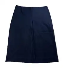 COS Women's Midi Skirt US 8 Blue A-Line Front Pleat Thick Cotton Corpcore Office