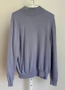 Charter Club 2-ply Cashmere Sweater XL Purple Mock Neck Long Sleeve Knit Top