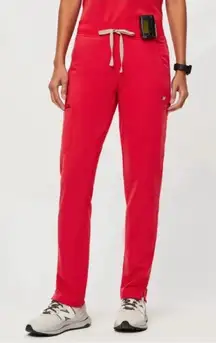 FIGS Red Yola Scrub Pants Women's Elastic Waist Cargo Style Bright Red XS Petite